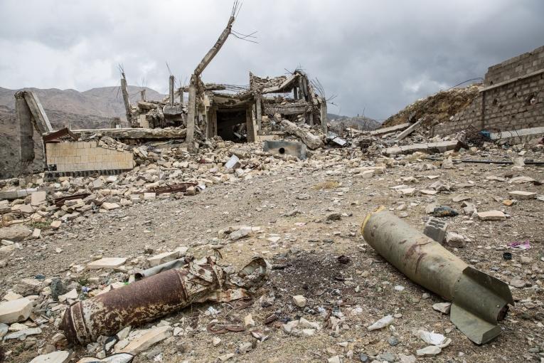 L'école de Haydan, bombardée en 2016 par la coalition internationale dirigée par l'Arabie saoudite et les Émirats arabes unis.