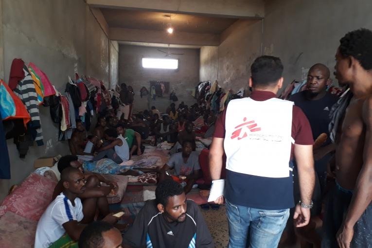 Centre de détention libyen de la région de Tripoli, Homs et Misrata 2018. © MSF