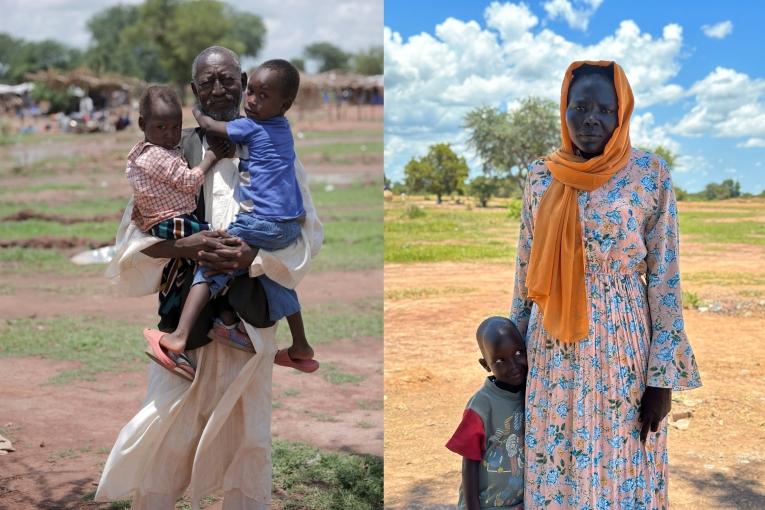 Hamad Mohamo, à gauche, et Fisal Ibriahim Silman, à droite, ont tous les deux fui le Soudan et vivent désormais dans un camp de réfugiés du Soudan du Sud.