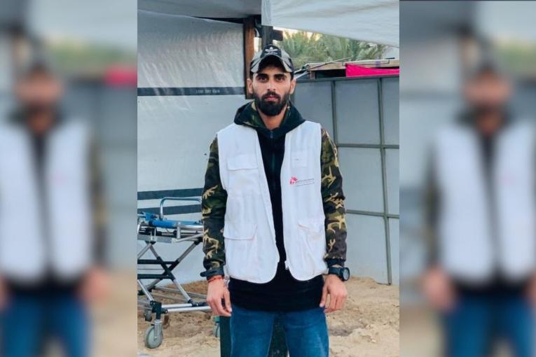 Abdullah était hygiéniste avec MSF, il a été tué par les forces israéliennes alors qu'il tentait de récupérer des sacs de farine sur un camion d'aide humanitaire, le 3 juillet 2025, Gaza.
