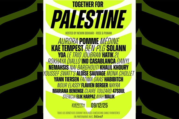 Together for Palestine : rendez-vous le 9 décembre pour un concert en soutien à la Palestine au profit de MSF 