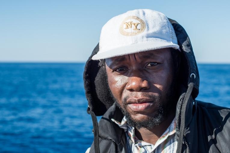 Abdu originaire de Gambie a été secouru le 14 mai par le MY Phoenix.