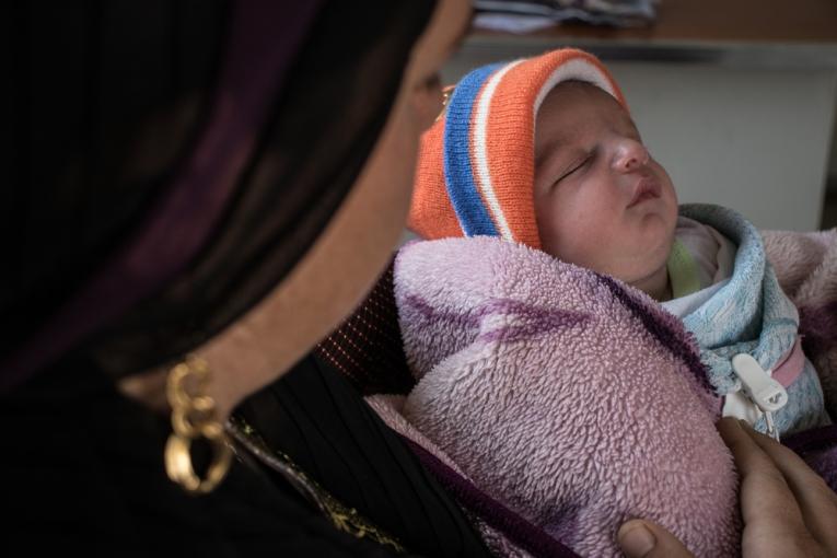 Le petit Mohammad né dans le camp de Domiz en Irak.