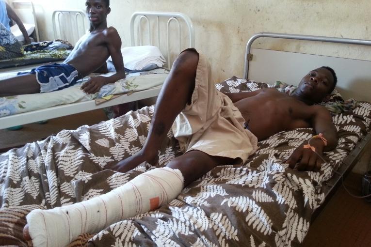 Jordan patient à l'hôpital communautaire de Bangui