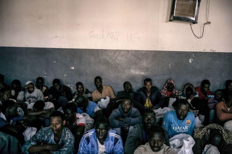 Photo prise dans un centre de détention près de Misrata en Libye en mars 2017.