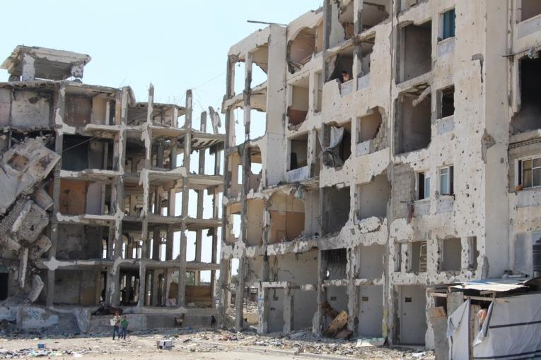 Beit Hanoun bande de Gaza parmi les endroits les plus sévèrement frappés durant l'offensive israélienne de 2014. Juillet 2015 MSF