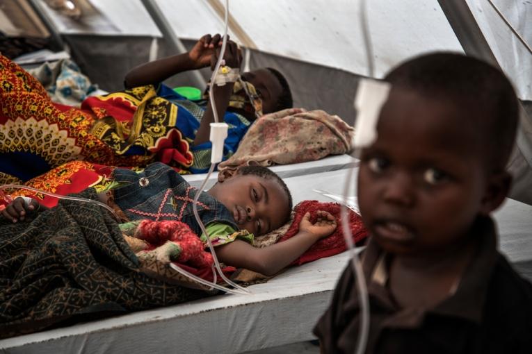 Centre de traitement du choléra à Minova dans la province du Sud Kivu. RDC août 2017