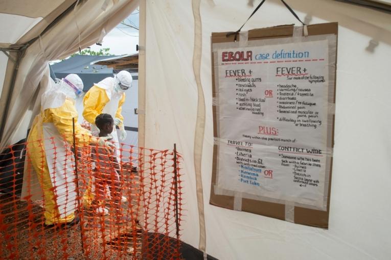 Centre de prise en charge d'Ebola à Kailahun en Sierra Leone. Juillet 2014