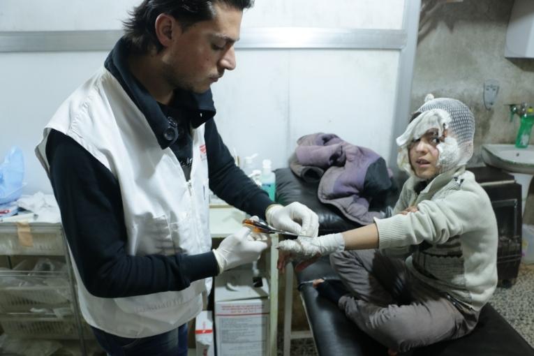 L'une des fonctions de Michael était le soutien à un hôpital pour grands brûlés dans le nord de la Syrie.