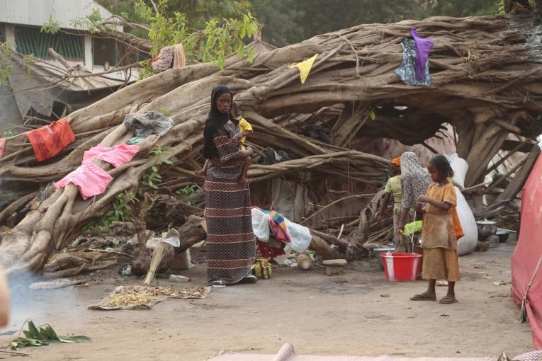 Goré dans le sud du Tchad où 6 000 personnes sont agglutinées dans un ancien hôpital et tout autour. Février 2014