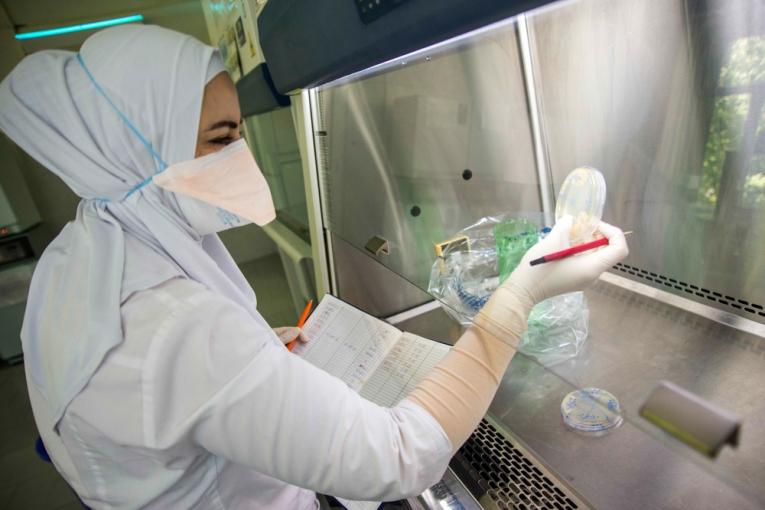 Luiza Alieva superviseur MSF du laboratoire bactériologique du dispensaire républicain contre la tuberculose à Grozny.