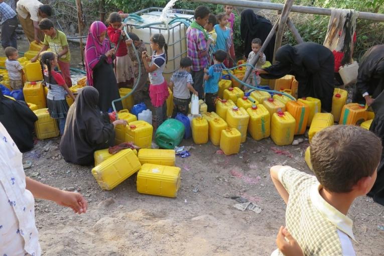 L'un des rares puits toujours en fonction à Qatabah le 3 juin dernier.