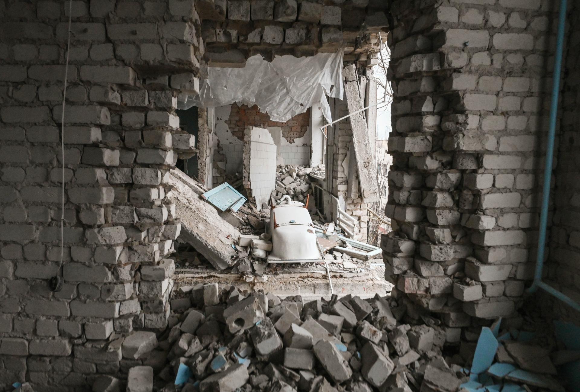 Hôpital de Vysokopilla, dans la région de Kherson. Ukraine. Janvier 2023.