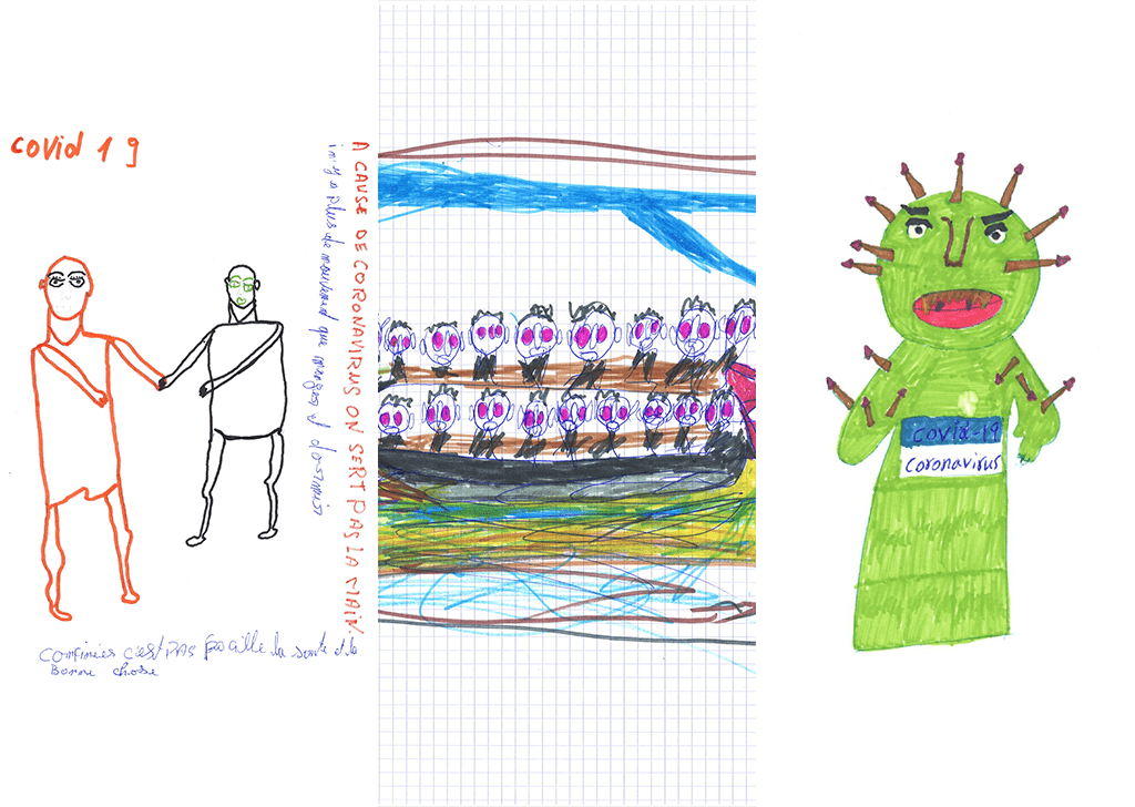 Dessins réalisés par les jeunes suivis par les équipes MSF. 
 © DR