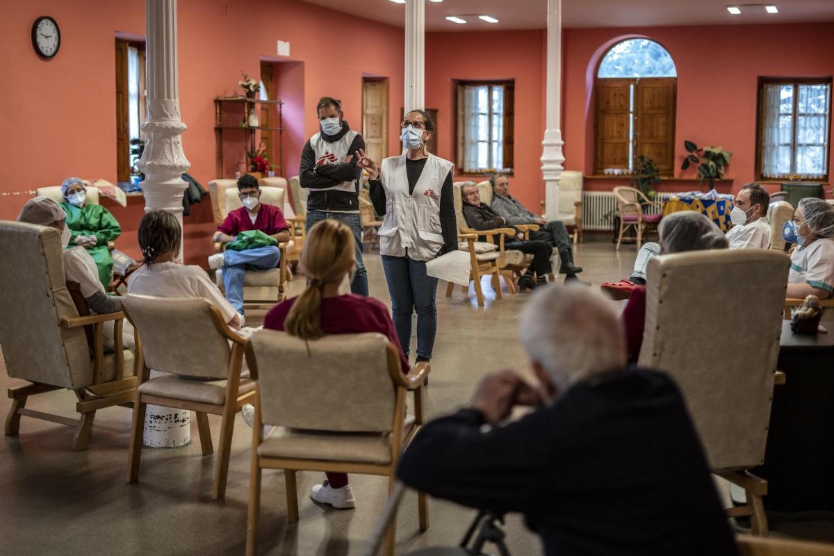 Maison de retraite « Nuestra Señora de las Mercedes », située à El Royo, province de Soria, Castille-et-Léon, Espagne, le 14 avril 2020. 
 © Olmo Calvo/MSF