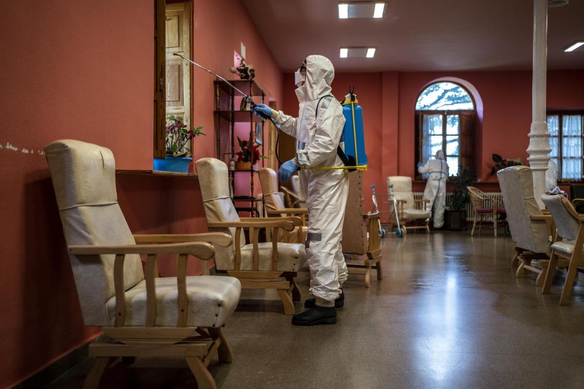 Maison de retraite « Nuestra Señora de las Mercedes », située à El Royo, province de Soria, Castille-et-Léon, Espagne, le 14 avril 2020. 
 © Olmo Calvo/MSF