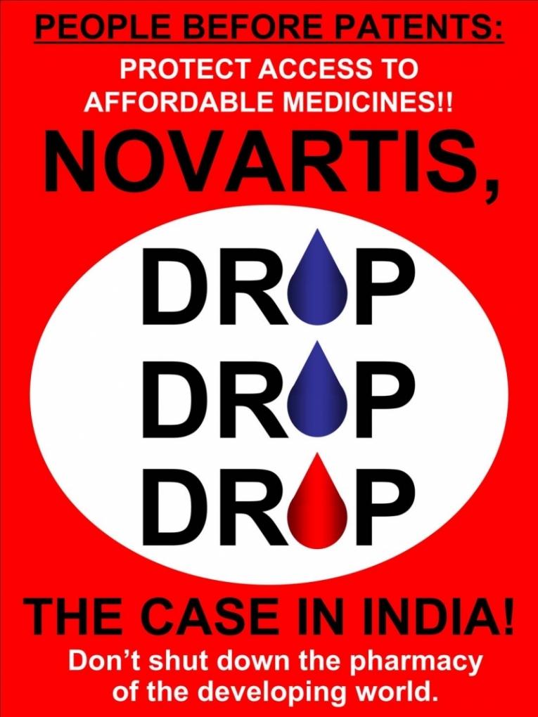 « Abandonnez l'affaire ! » Campagne de la CAME contre les contestations de Novartis sur la législation indienne.
© CAME