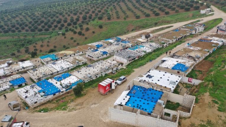 Vue d'un camp pour personnes déplacées dans le nord-ouest de la Syrie. 2020. 
 © MSF