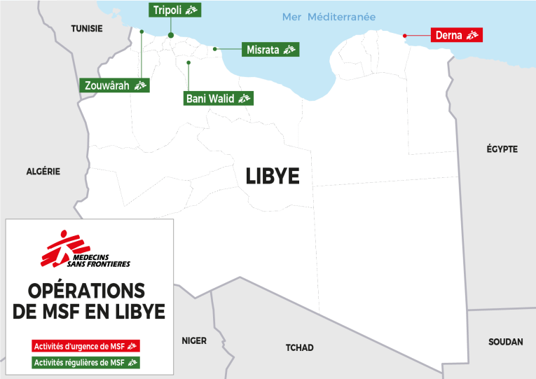 Activités régulières et activités d'urgence menées par MSF en Libye
© MSF