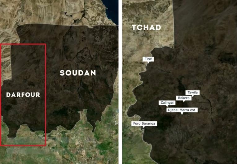 Carte des interventions de MSF au Darfour, Soudan 
 © MSF