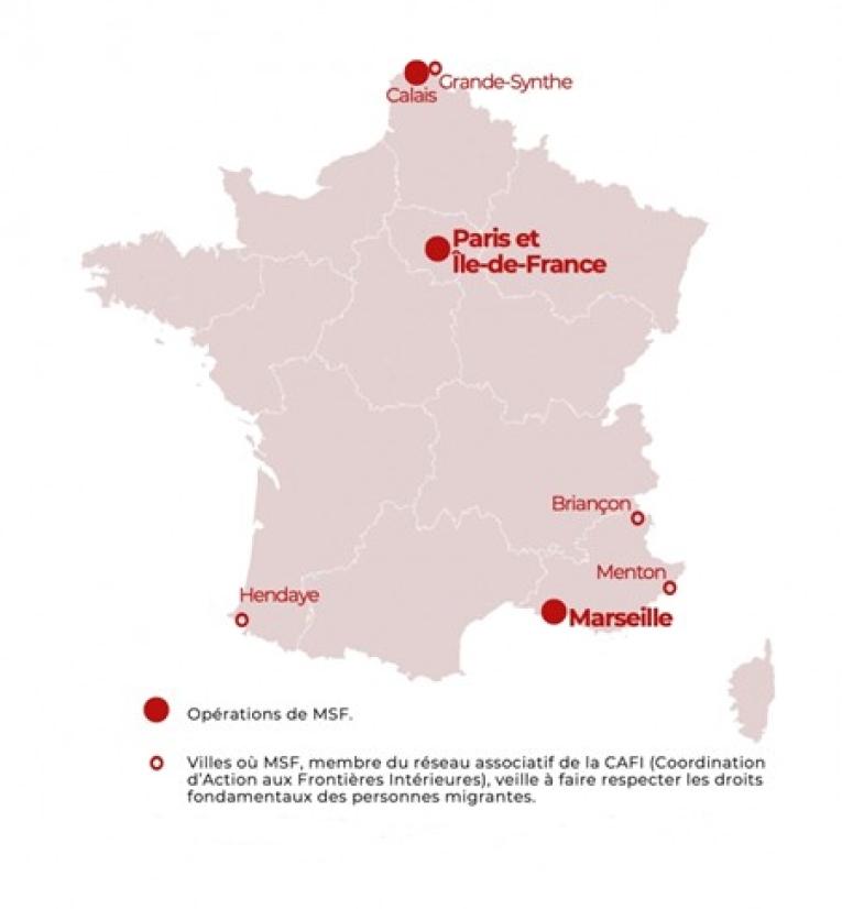 &nbsp;

Principales interventions MSF en France en 2024
