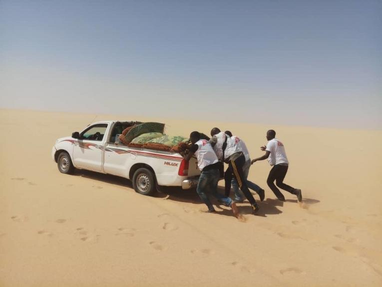 Zone de Dirkou, région d'Agadez region. Dirkou est l’un des endroits où MSF gère des cliniques mobiles pour aider les personnes en déplacement et les communautés hôtes vulnérables.
 © Innocent Kunywana/MSF