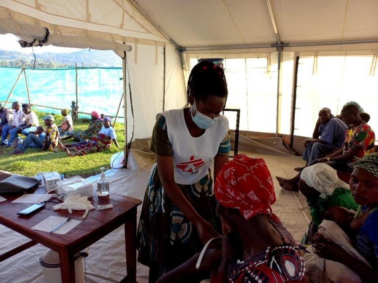 Une clinique MSF dans le camp de réfugiés de Nyakabande. Ouganda.
 © Théo  Wanteu/MSF