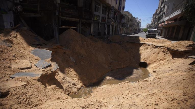 Vue d'une rue de la ville de Gaza détruite lors des bombardements de mai 2021. 
 © MSF