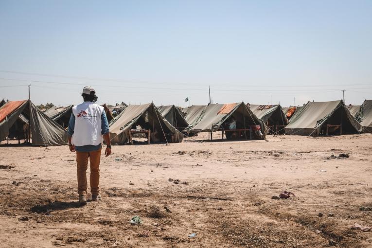 Un camp de personnes déplacées dans le district de Dadu. Pakistan. 2022.
 
 © Zahra Shoukat/MSF