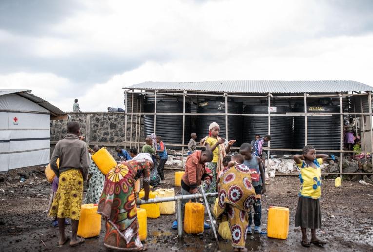 Un point d'eau à Kanyaruchinya. République démocratique du Congo. 2022.
 © Moses Sawasawa