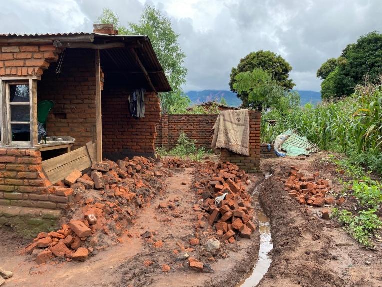 Une maison détruite après le passage du cyclone Freddy à Phalombe. Malawi.
 
 © MSF/Pascale Antonie