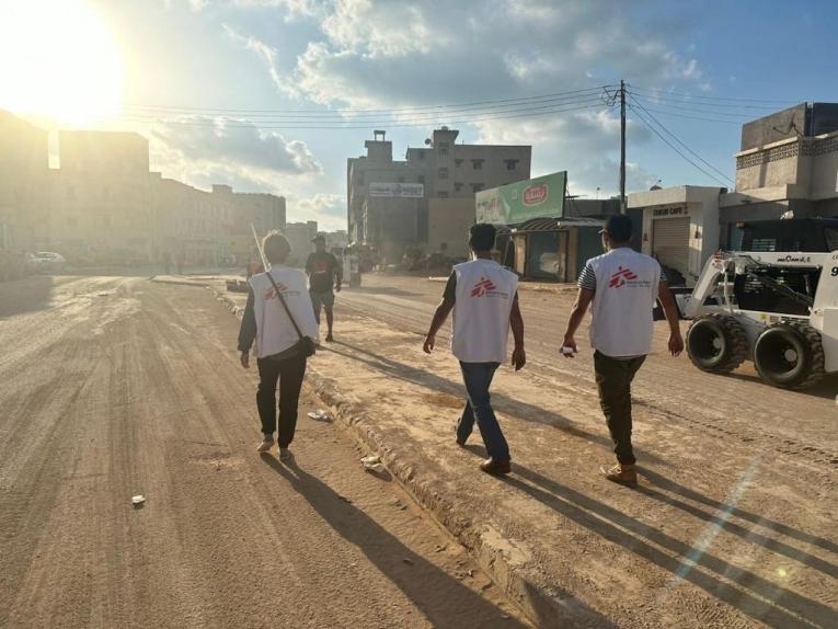 Des équipes MSF lors d'une évaluation à Derna.
© MSF