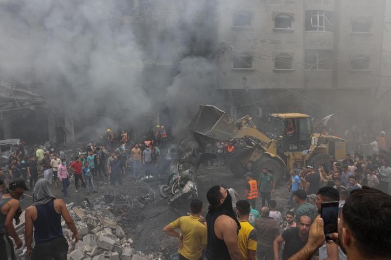 Vues des destructions à Gaza, provoquées par des bombardements israéliens. Octobre 2023.
 
 © Mohammed ABED