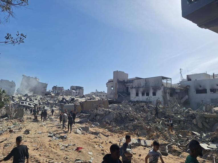 Vue de l'hôpital Al-Shifa après sa destruction par l'armée israélienne. 
 © MSF