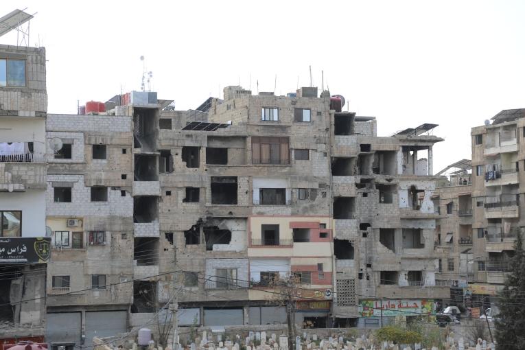 Une vue des bâtiments détruits de Daraya, dans la région de Damas, Syrie
 © Zahra Shoukat/MSF