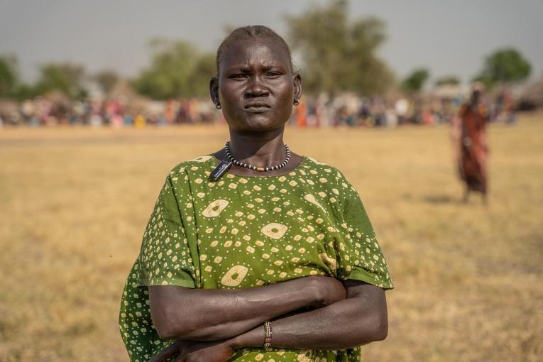 Portrait de Nyamai Ruot, déplacée par les récentes violences, à Chuil, dans l'État de Jonglei, au Soudan du Sud.
 © Isaac Buay/MSF