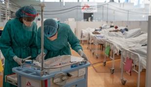 Hôpital de campagne de Khayelitsha en Afrique du sud.
