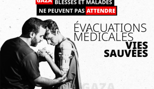 Visuel de campagne évacuation médicale Gaza