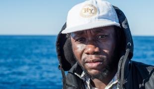 Abdu originaire de Gambie a été secouru le 14 mai par le MY Phoenix.