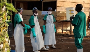 Des hygiénistes MSF lors d'une formation. Nord-Kivu. République démocratique du Congo. 2018.