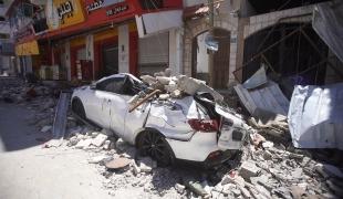 Vue d'une rue de la ville de Gaza détruite lors des bombardements de mai 2021.