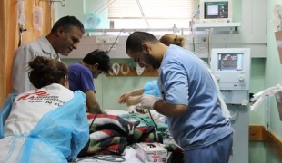 L'équipe MSF à l'hôpital Shifa juillet 2014