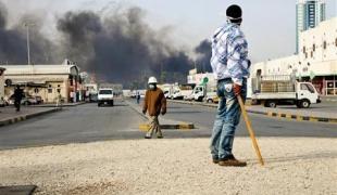 Après l'évacuation de la Place de la Perle à Manama Barheïn  Mars 2011