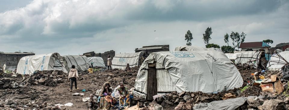 Vue du camp de personnes déplacées de Bulengo, situé en périphérie de Goma. 12 février 2025.