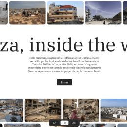 La page d'accueil du site internet Gaza Inside The War