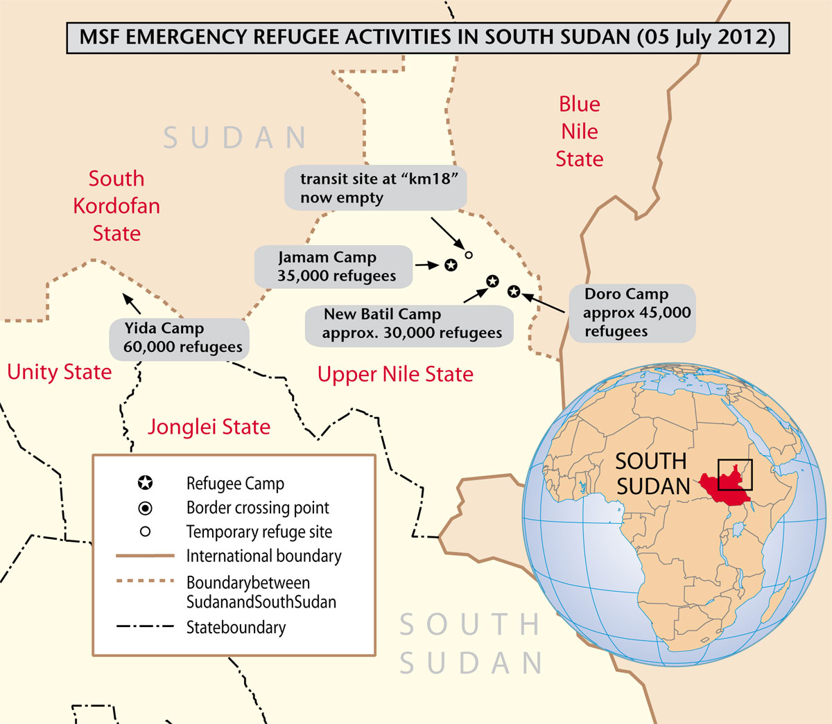 Activités de MSF dans les camps de réfugiés